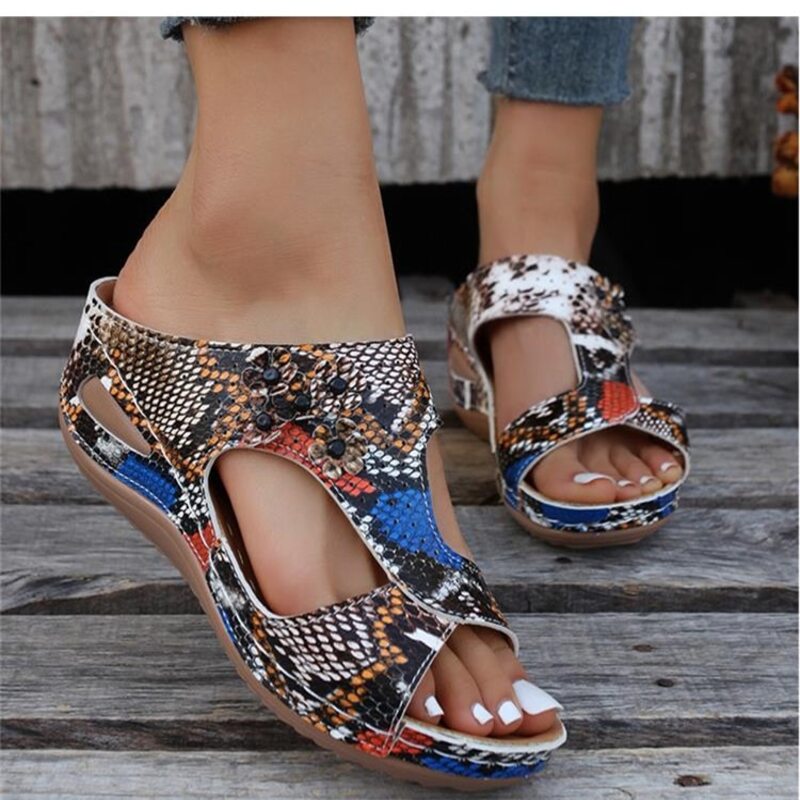 🔥Summer Sale 50% OFF🌈 Premium Slip-On Orthopedic Diabetic Wedge Sandals For Women