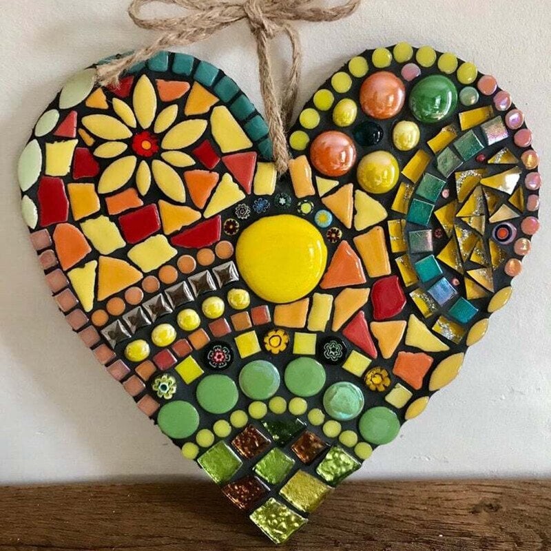 Large Garden Mosaic Heart