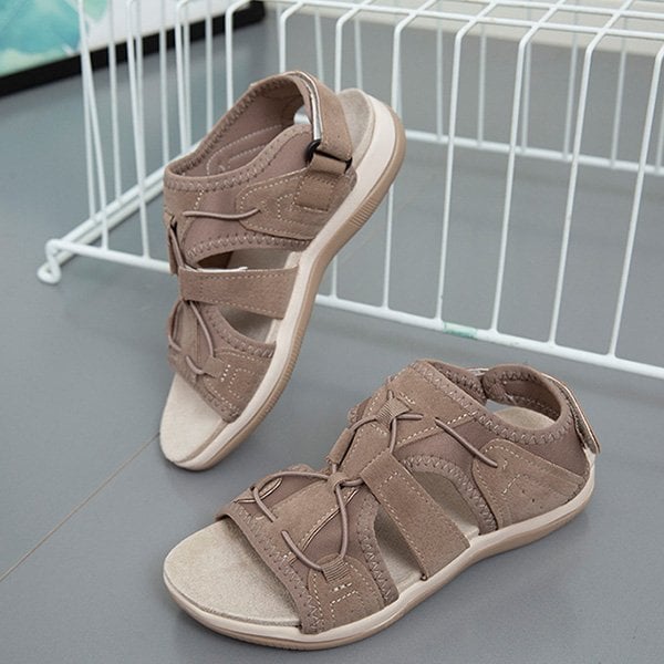 Beach sandals female low gang round head