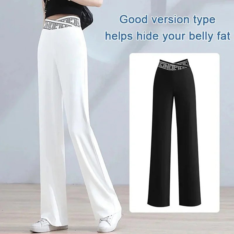 🔥Summer Hot Sale 49% OFF-Ice Silk High Waist Wide-leg Pants