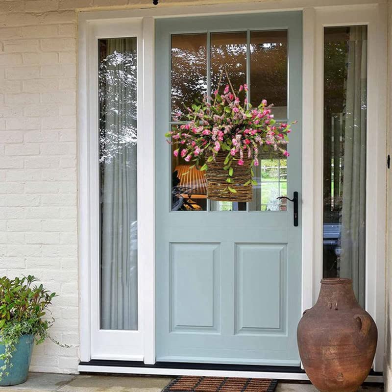 🎁🔥Promotion -50% OFF💐Cream Hydrangea Door Hanger Basket Wreath