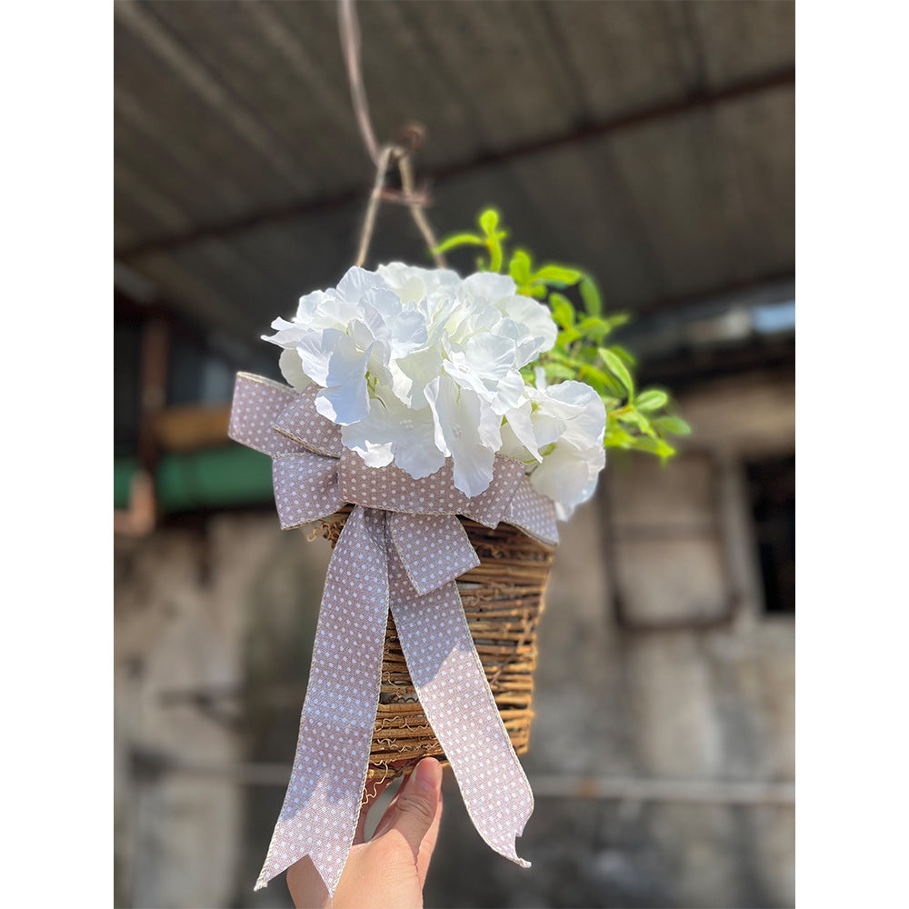 🎁🔥Promotion -50% OFF💐Cream Hydrangea Door Hanger Basket Wreath