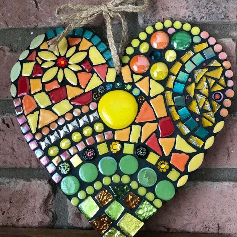 Large Garden Mosaic Heart