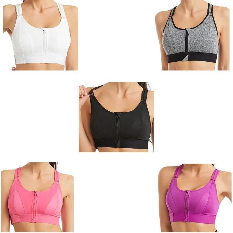 🔥Hot Sale 48% Off - Wireless Support Super Tight Impact Resistant Zipper Sports Bra