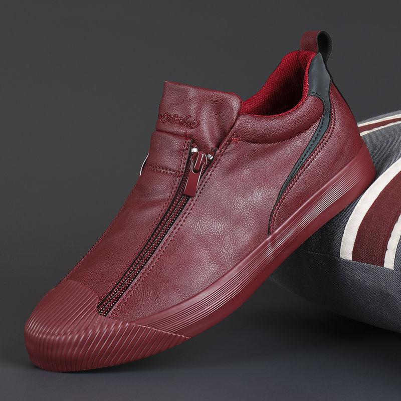 2023 Men's Zipper Leather Flats