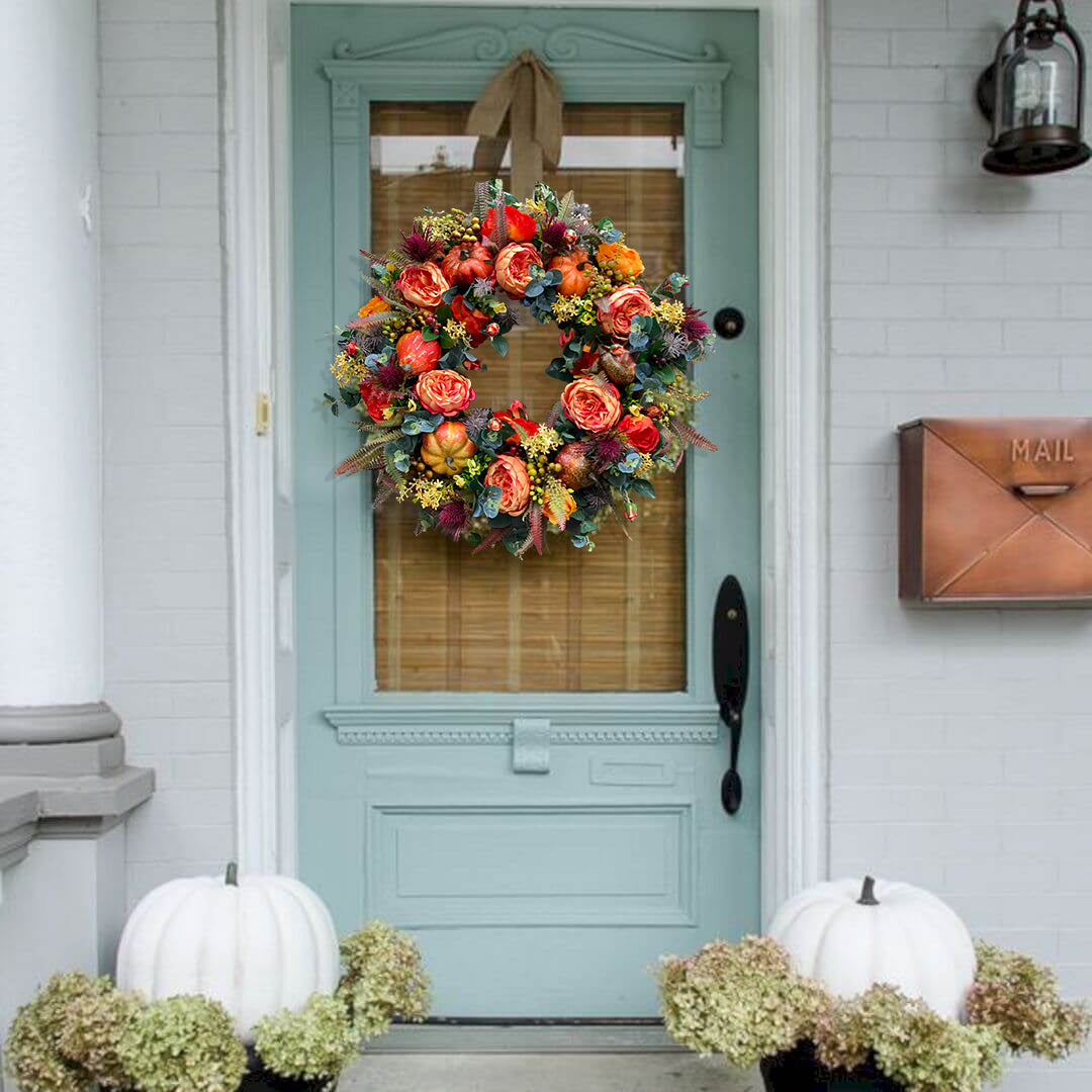 🔥49% OFF🔥Fall Peony and Pumpkin Wreath - Year Round Wreath