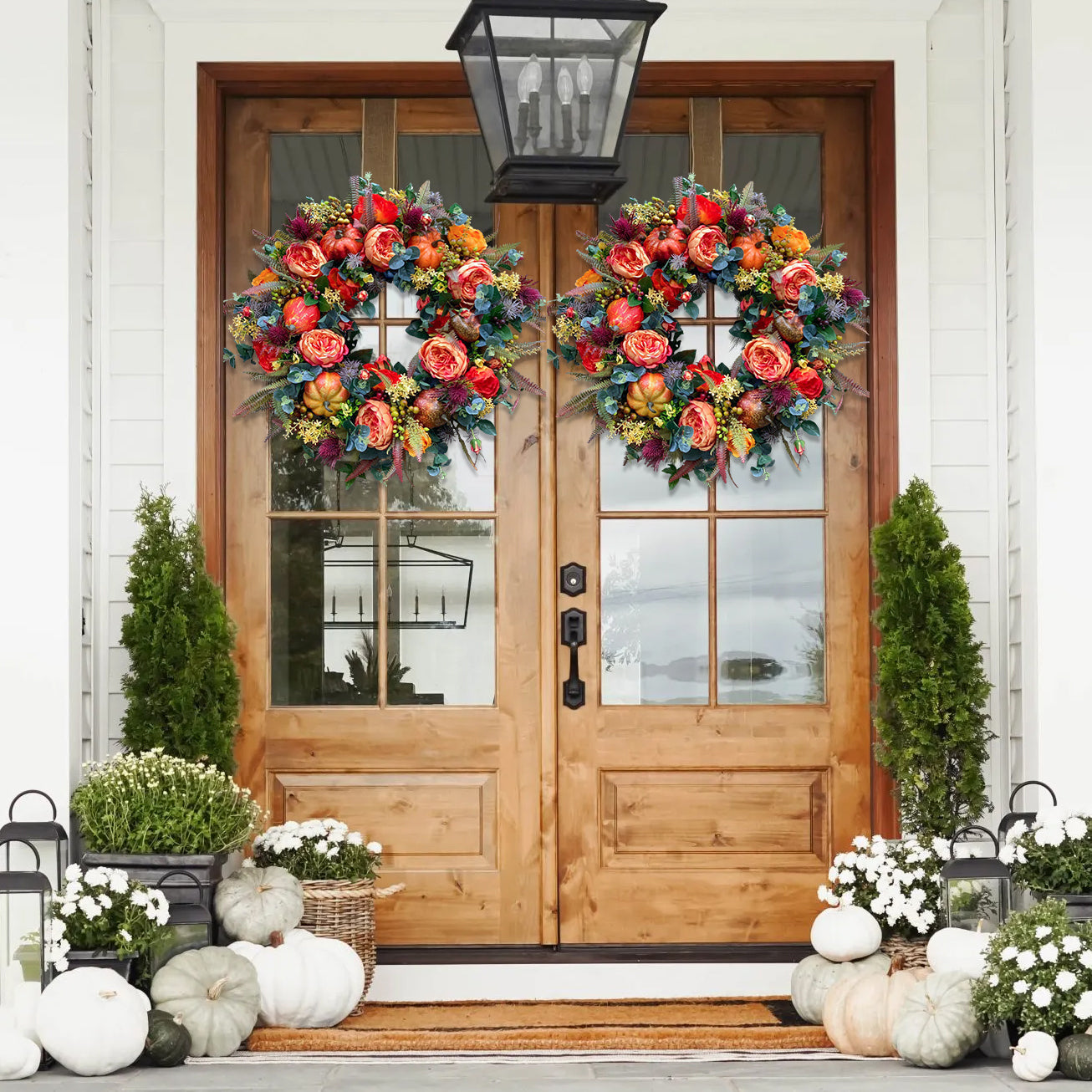 🔥49% OFF🔥Fall Peony and Pumpkin Wreath - Year Round Wreath