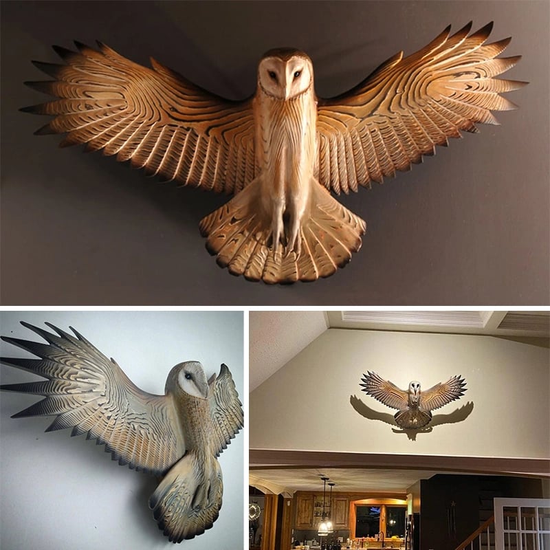 49% OFF-Barn Owl Wall Art - Hand Carved Art