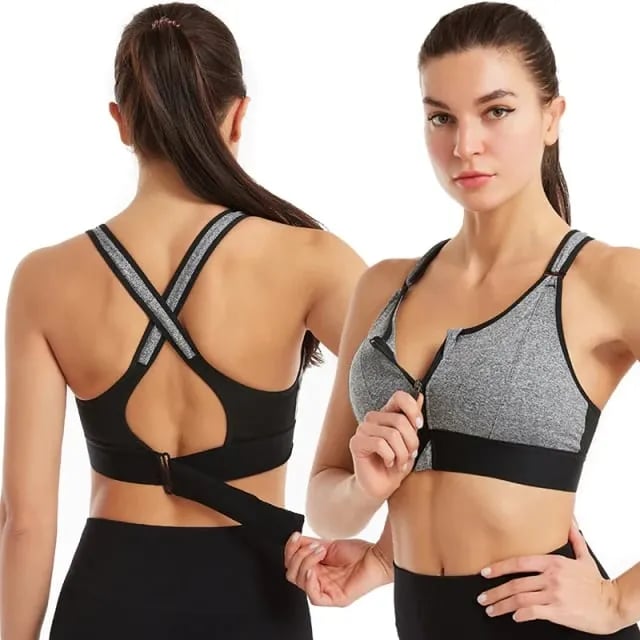 🔥Hot Sale 48% Off - Wireless Support Super Tight Impact Resistant Zipper Sports Bra