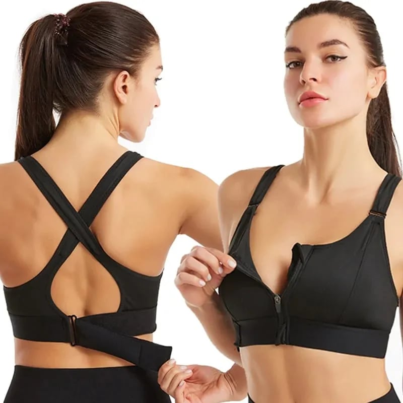 🔥Hot Sale 48% Off - Wireless Support Super Tight Impact Resistant Zipper Sports Bra