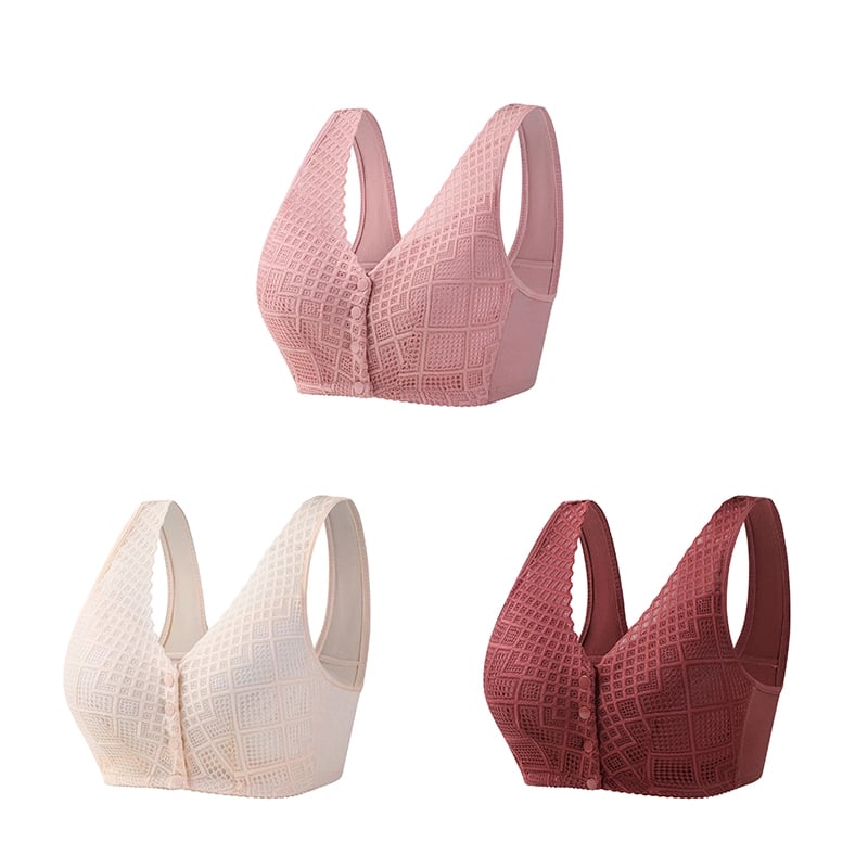 🔥Buy 1 Get 2(3packs)🔥 Plus Size Cotton Front Button Bra