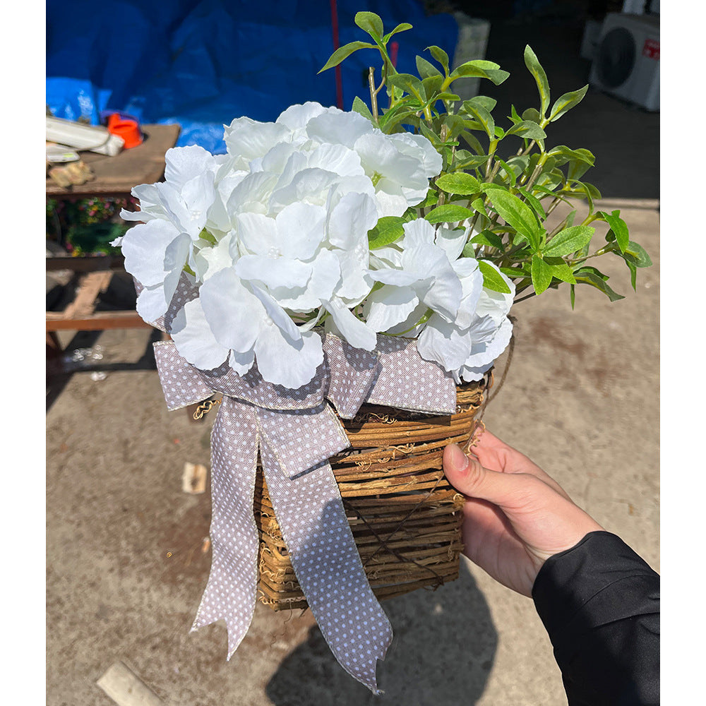 🎁🔥Promotion -50% OFF💐Cream Hydrangea Door Hanger Basket Wreath