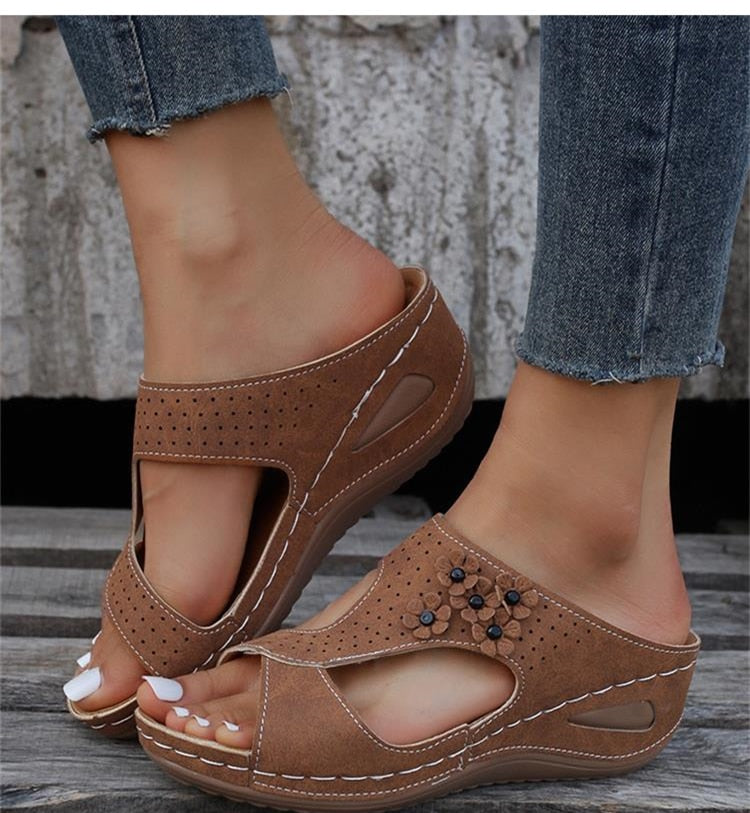 🔥Summer Sale 50% OFF🌈 Premium Slip-On Orthopedic Diabetic Wedge Sandals For Women