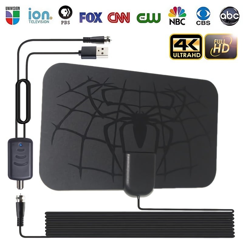 Spider pattern new HDTV cable antenna 4K (5G chip, 🌎 can be used worldwide)