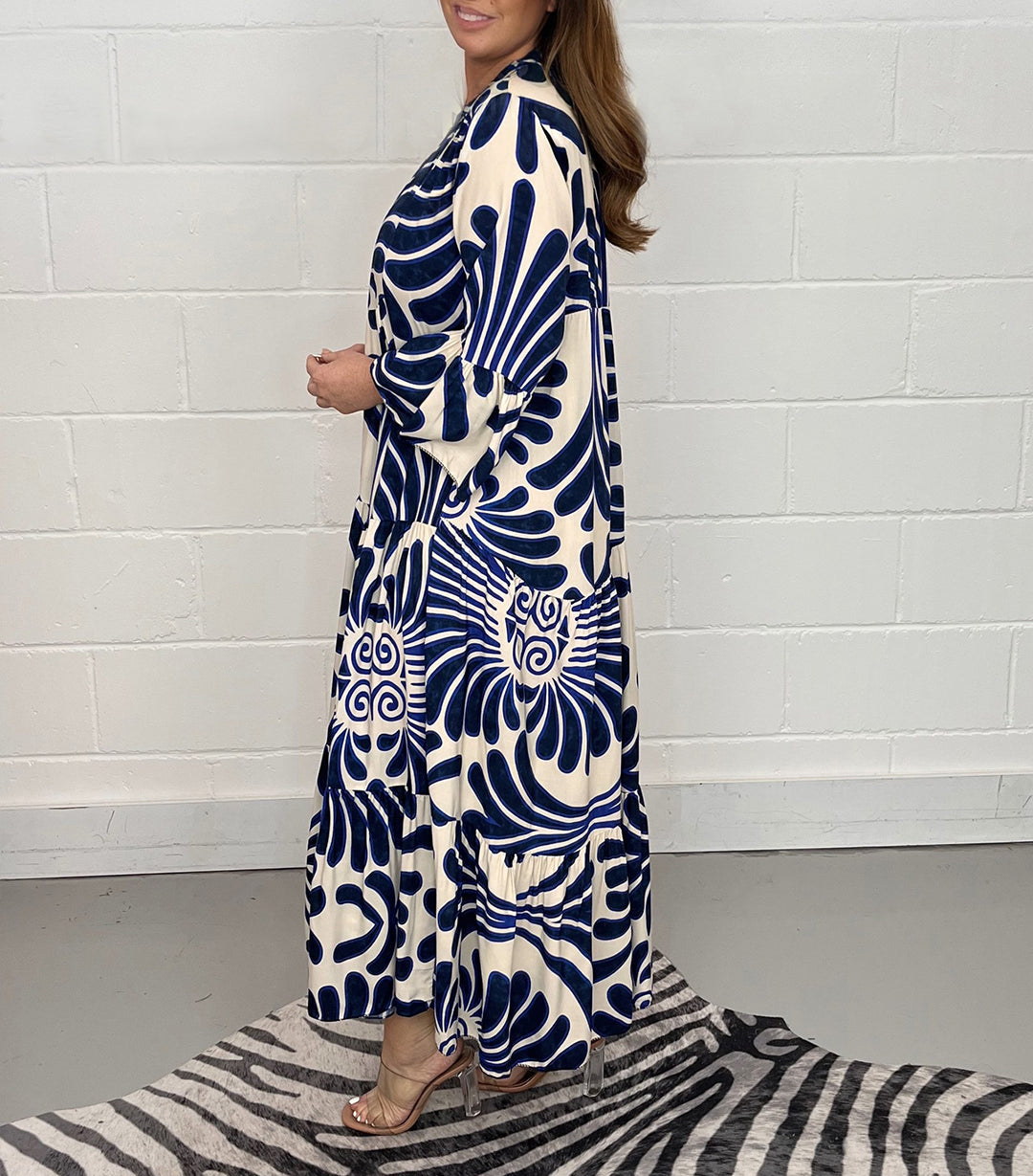 Printed Button Up Maxi Dress