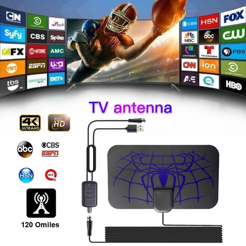 Spider pattern new HDTV cable antenna 4K (5G chip, 🌎 can be used worldwide)