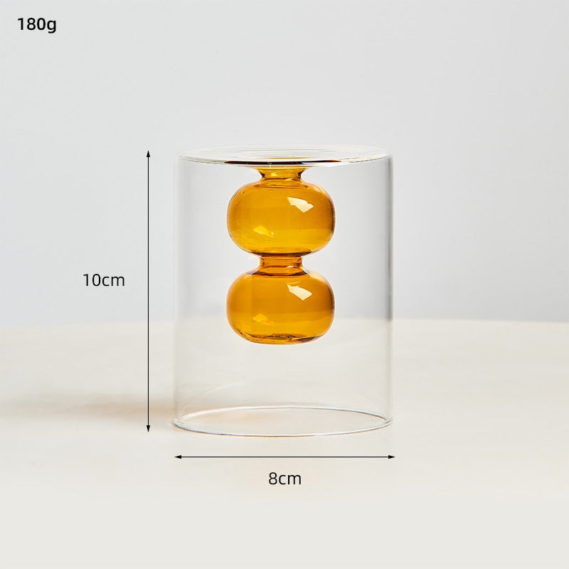 transparent glass vase