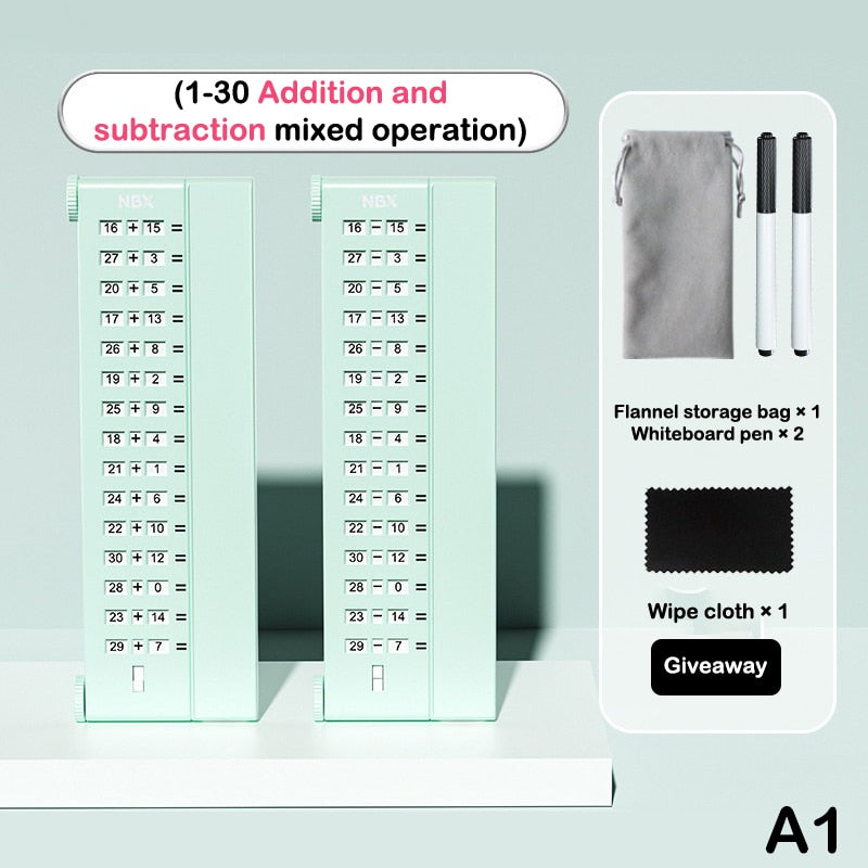 Arithmetic digit board for children's practice.