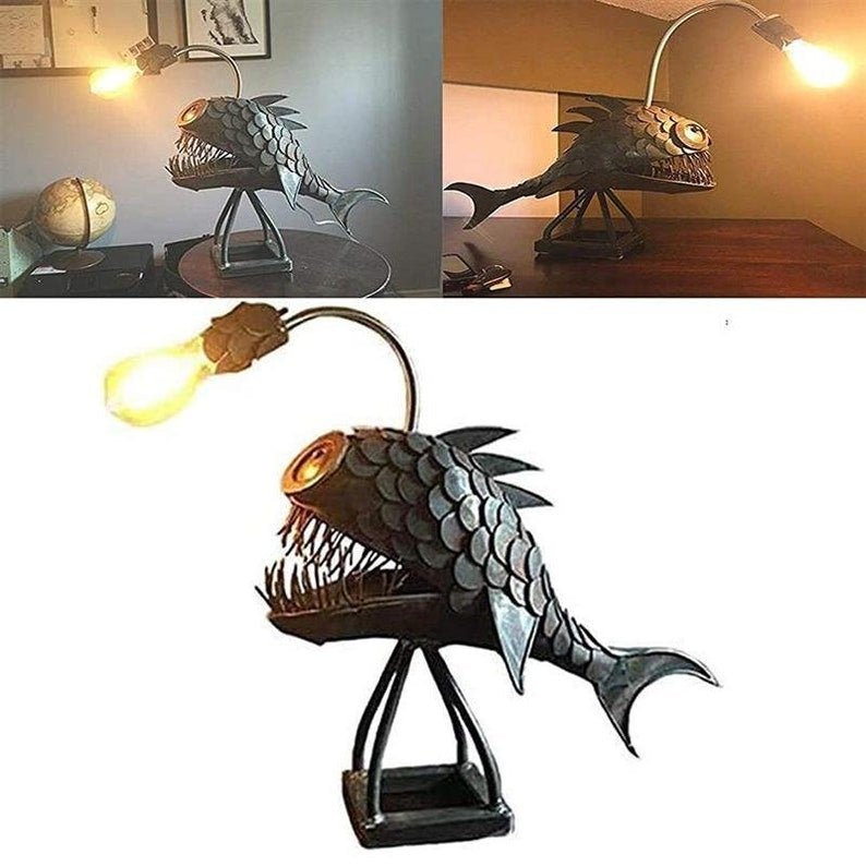 🐟🐟Angler Fish Lamp-Best Home Decor Custom Art🔥🔥