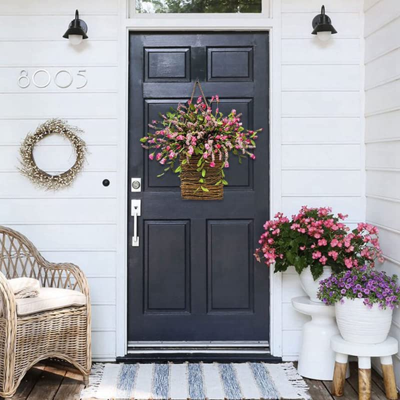 🎁🔥Promotion -50% OFF💐Cream Hydrangea Door Hanger Basket Wreath